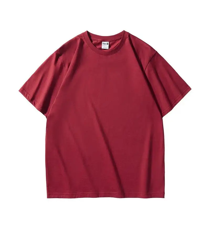 Free LOGO Heavyweight 240gsm Shoulder Drop Custom Design 100% Cotton T-Shirt Casual Short Sleeve Male And Female Cutom Team Logo image 5