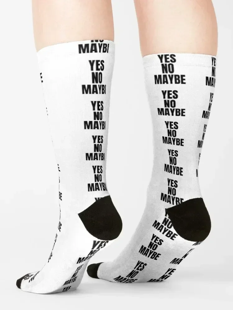 Yes No Maybe Socks FASHION cartoon New year's christmas stocking Socks Men's Women's