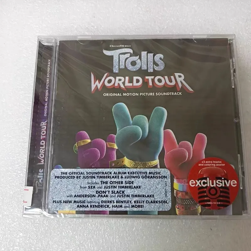 Trolls World Tour Pop Music CD Album Walkman Car Record Gift Box Party Music Collectible Car Stereo Gift For Music Lovers