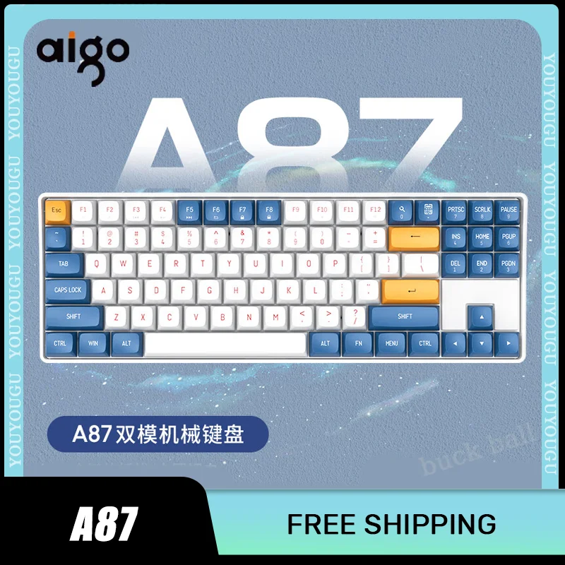 

Aigo A87 Mechanical Keyboard Wireless Hot-Swap Keyboards 89 Keys Custom 2.4G USB 2Mode Keycaps PBT Gaming Win IOS Keyboards Gif