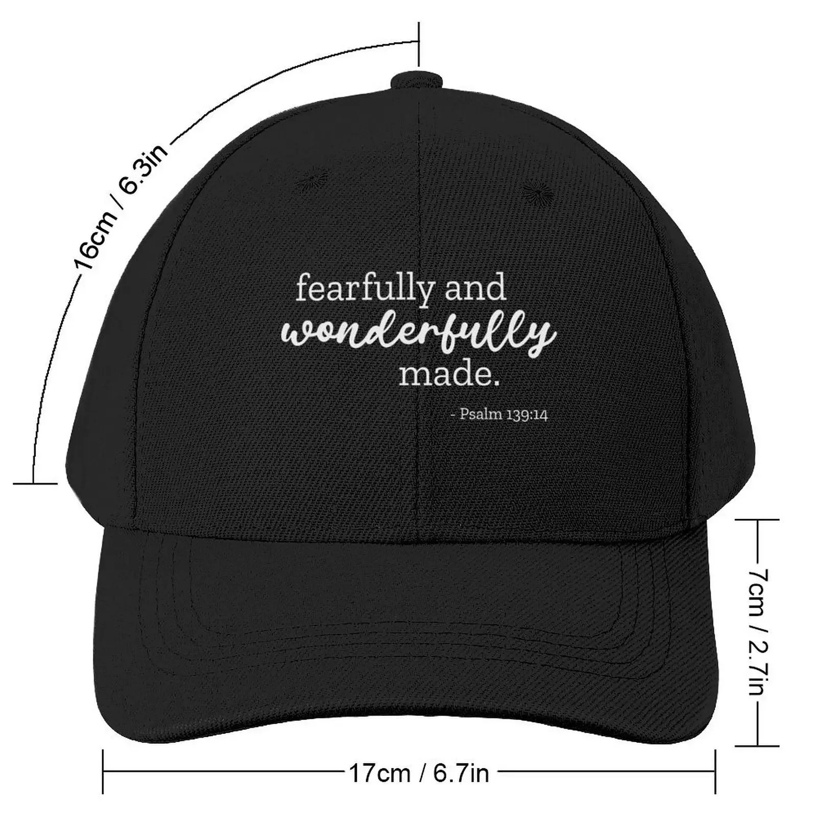 Fearfully and Wonderfully Made - Psalm 139 14 - White Baseball Cap Anime party Hat Horse Hat foam party Hat Mens Women's