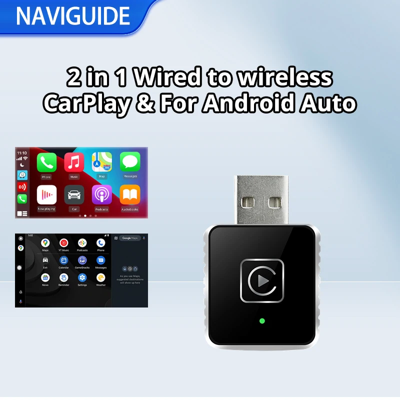 

2in1 AI Smart Box Car Intelligent Systems Wireless CarPlay Dongle Wireless Android Auto Adapter For Car With Wired CarPlay