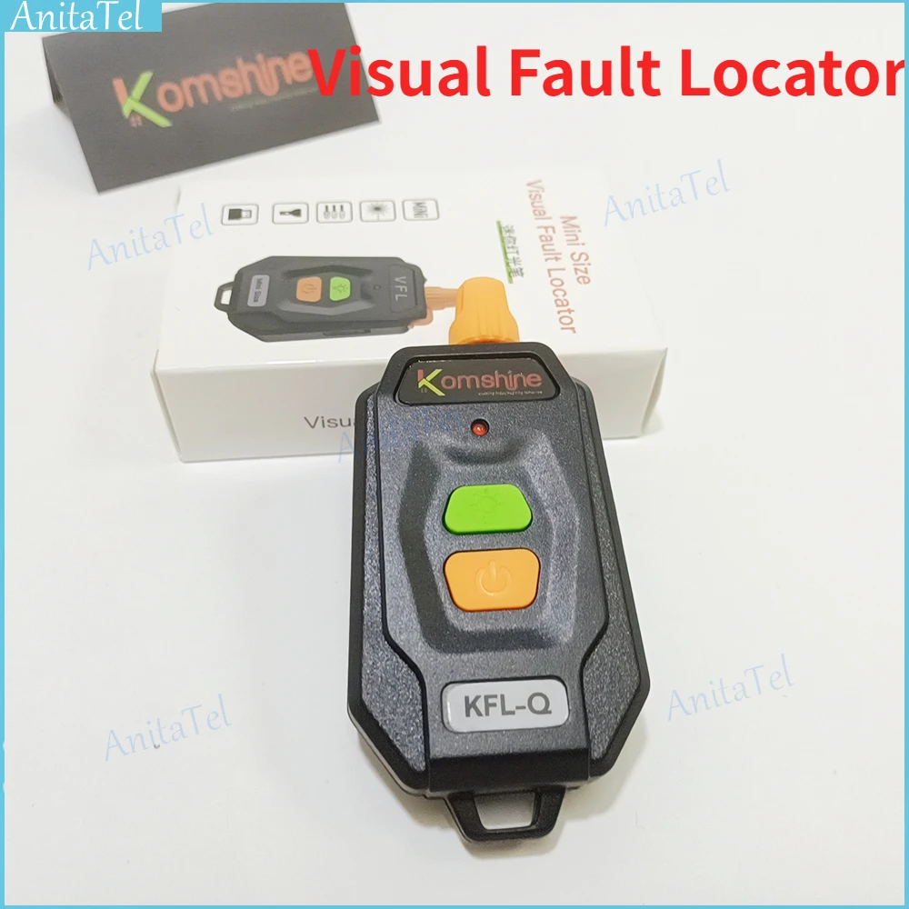 

Komshine KFL-Q VFL Pen Optical Cable Tester Visual Fault Locator Fiber Optic Break Checker 5-25KM Red Light