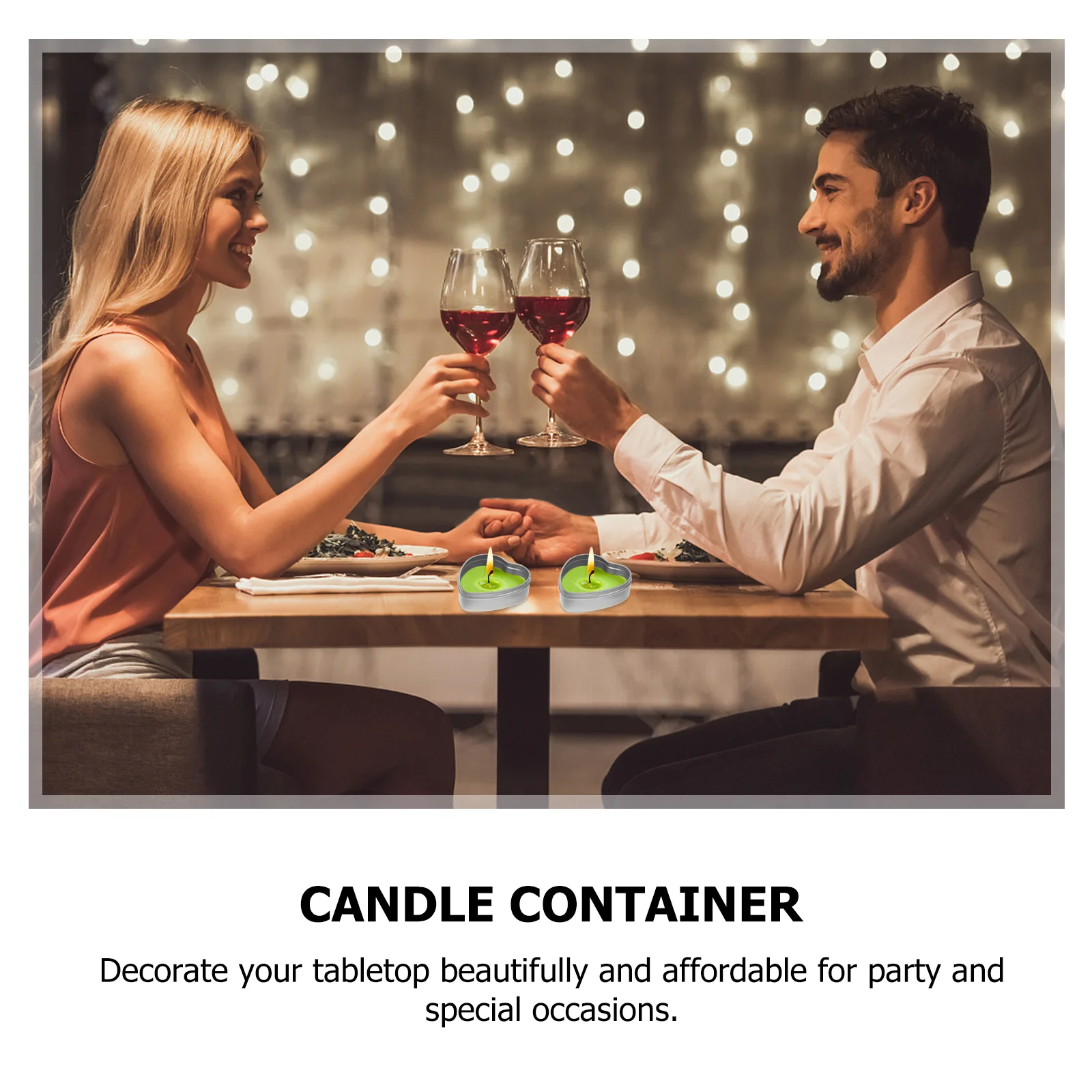 

TEHAUX 6Pcs Round Tin Candles Making Jars Loose Leaf Tea Coffee Containers Heart Shaped Food Grade Tinplate Storage