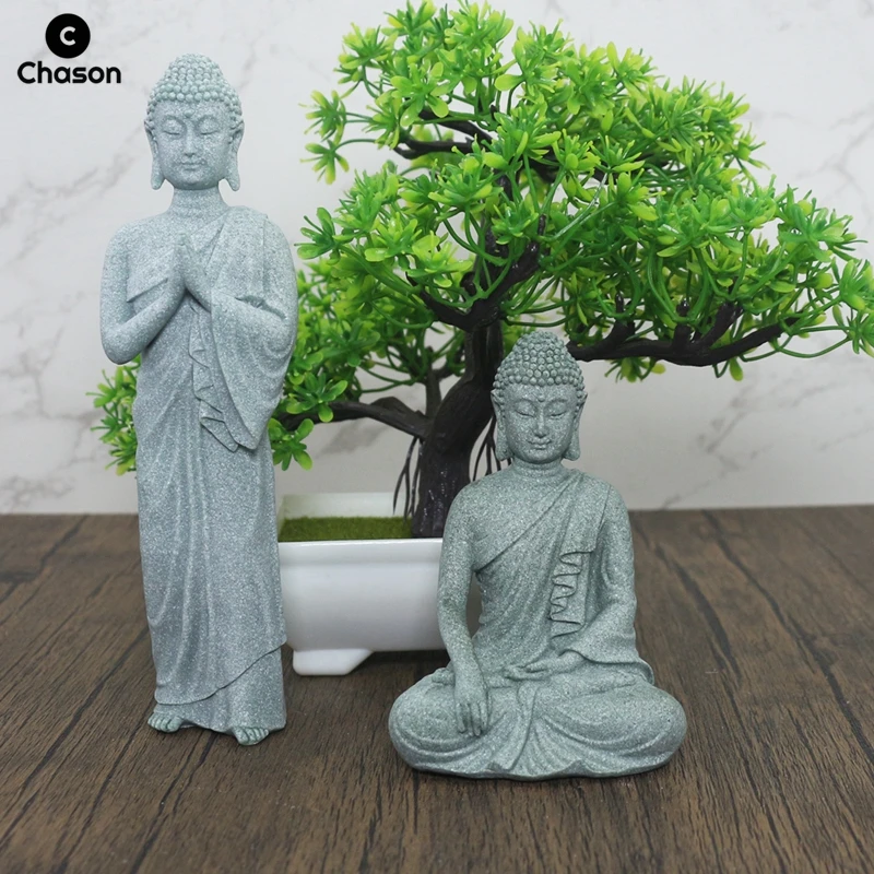 Bonsai Buddha Aquarium Stone Decoration Little Monks Thailand Tibetan Buddhism Figurines Statue Fairy Garden Ornament Home Decor