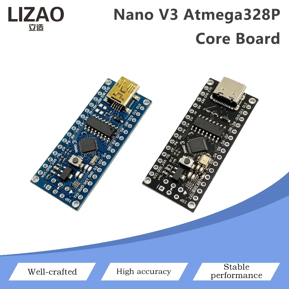 Nano V3 ATMEGA328P / ATMEGA168P Development Board CH340 Chip TYPE-C / MINI / Micro USB Interface Compatible For Arduino