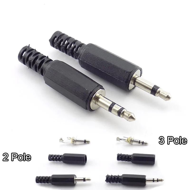 5/10pcs 3.5mm 2/3 Pole Mono Audio Connectors Jack Plug Headphone Male Adapter 3.5mm Jack Plug 3.5 Male Jack Plug Wire Terminals