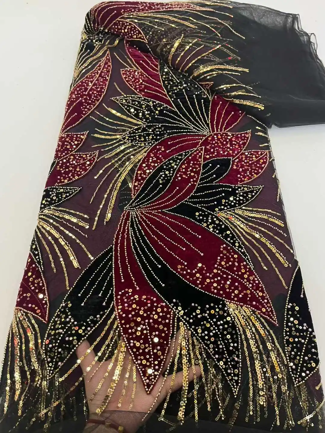 Африканская кружевная ткань, нигерийская вышивка, бархатный тюль, кружево, элегантный французский бисер, блестки, кружевная ткань для свадебных платьев