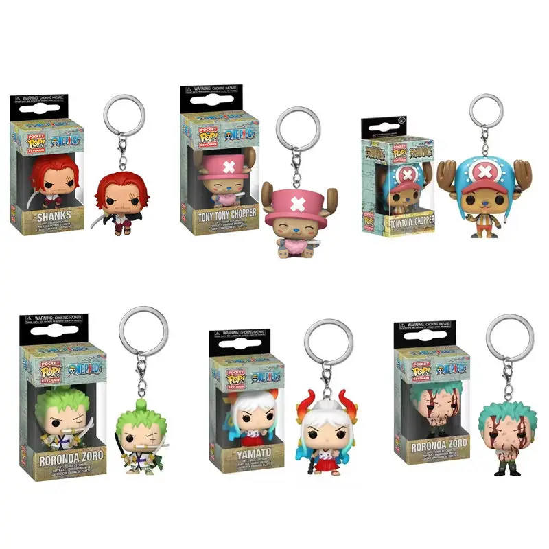 Funko POP One Piece Roronoa Zoro Yamato Chopper Shanks Schlüsselanhänger Vinyl-Puppen Actionfiguren Modellspielzeug Geburtstagsgeschenke Karnevalsgeschenke