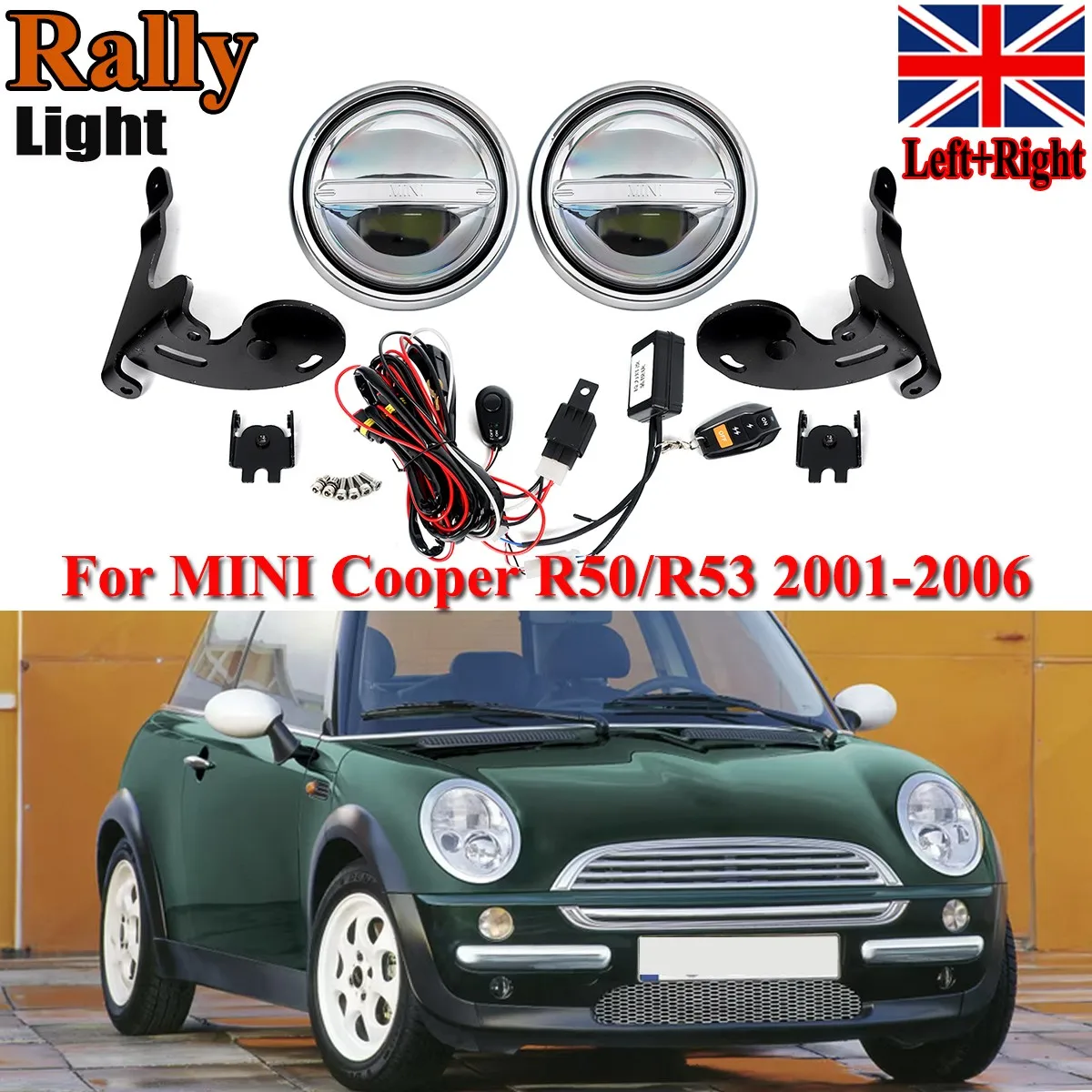 LED Spotlights Rally Fog Lights Wirings For Mini Cooper S R50 R52 One D 2001 2002 2003 2004 2005 2006 Front Signal Lamp Refit