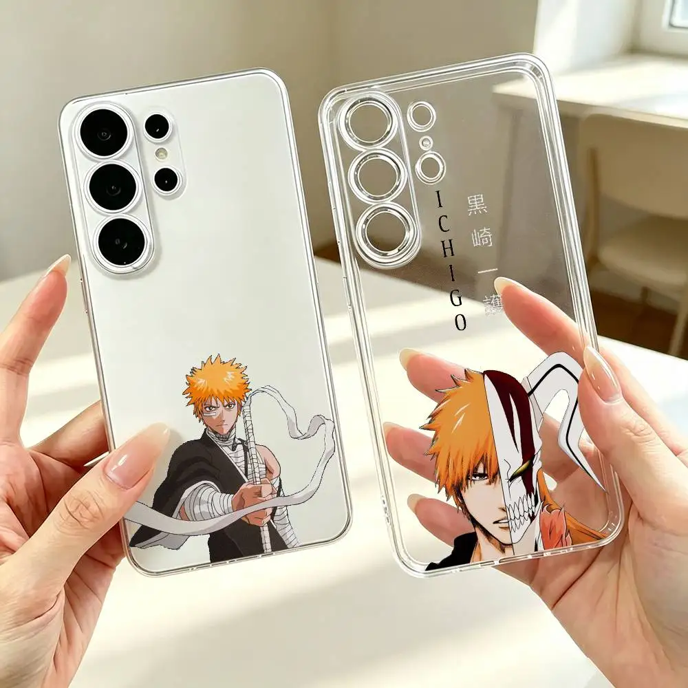 B-Bleach Ichigo Kurosaki  Phone Case For Samsung S25,S24,S21,S22,S23,S30,Ultra,S20,Plus,Fe Transparent Cover Gift