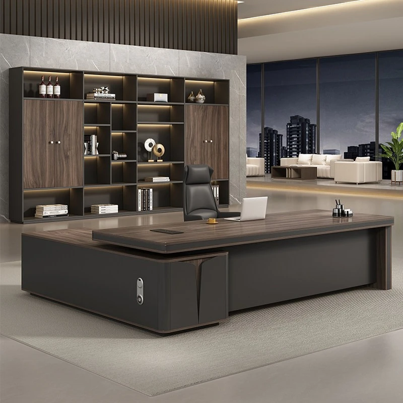 Light Luxury Boss Desk, New Modern President And Manager Desk, Leadership Office Desk And Chair Combination