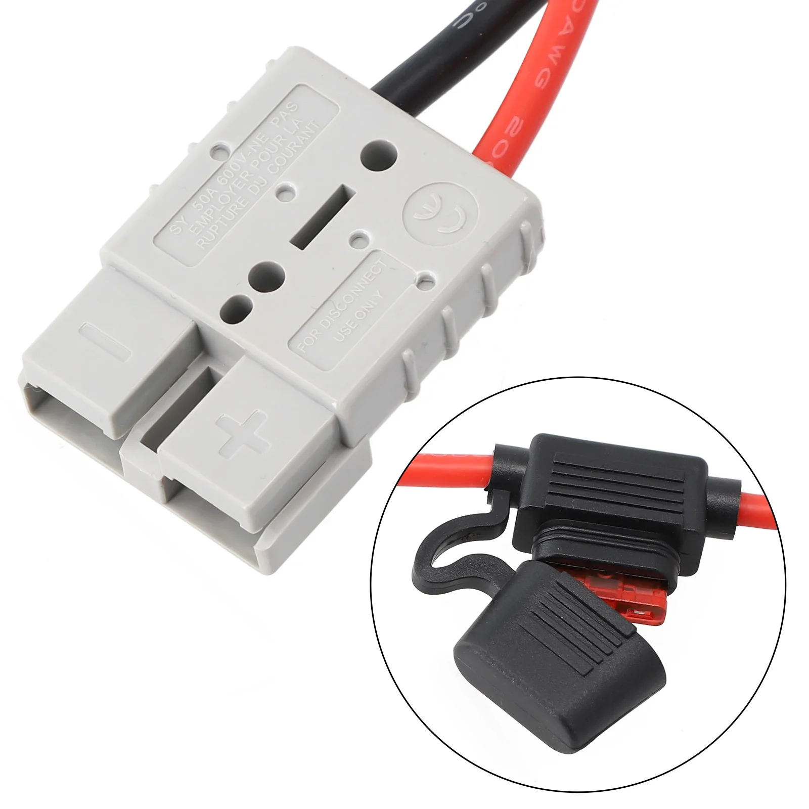 10AWG 50Amp Plug Extension Cable For Electric Vehicle Forklift Plug Terminal Block Terminal Battery Charging Connector Cable Kit