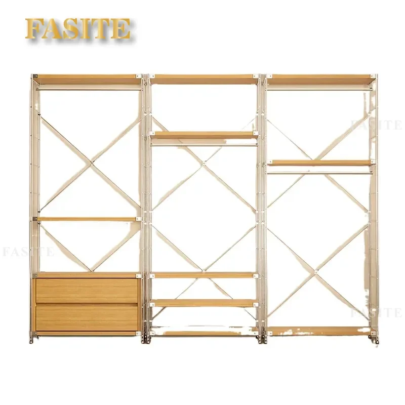 For Bedroom Stainless Steel Coat Rack Open Floor Metal Clothes Hanging Storage Wardrobe Organizer Durable Modern Home Decor