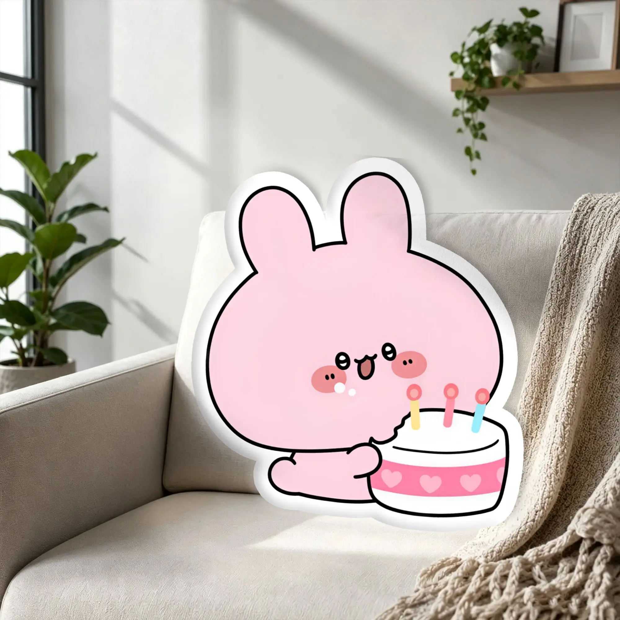 Customized Super Funny A-Asamimichans Cushions Polyester Kawaii Rabbit Pillow Cushion for Thanksgiving