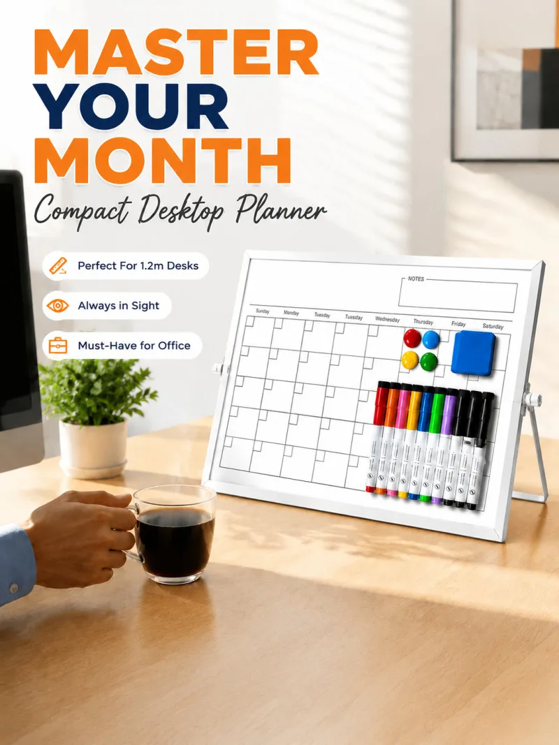 home-use-calendar-drawing-board-planner-board-double-sided-whiteboard-folding-stand-type-magnetic-for-teaching-office
