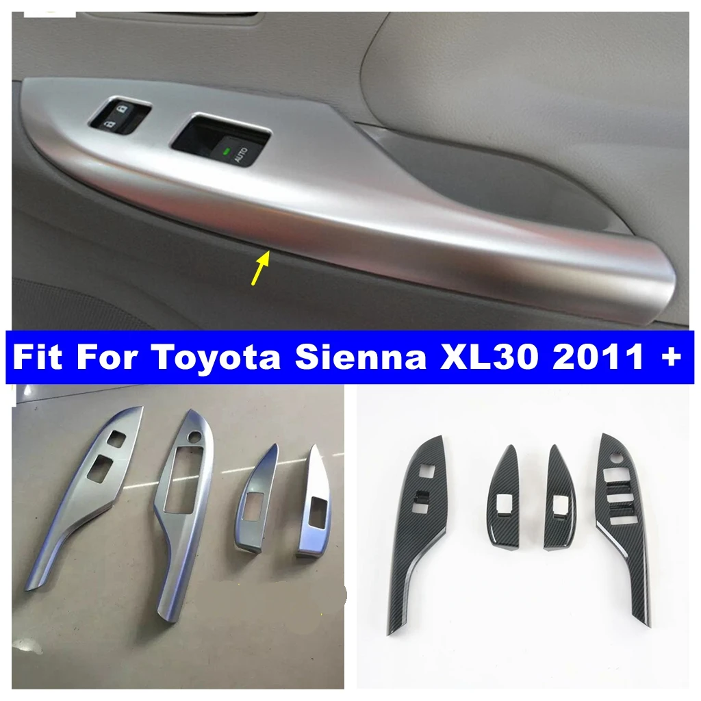 

Accessories Door Armrest Window Glass Lift Button Control Panel Cover For Toyota Sienna XL30 2011 - 2020 Carbon Fiber / Matte