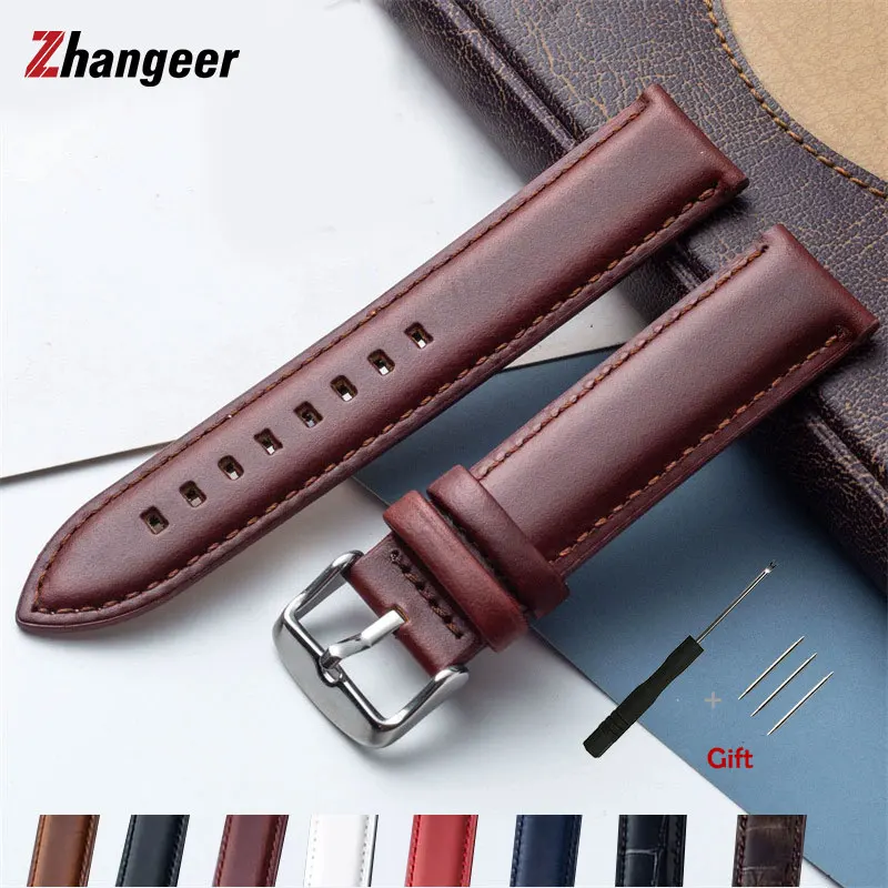 High quality Cowhide Strap 12 13 14 17 18 19 20 22mm Men Women Universal Plain Weave Waterproof Wristband For DW Watch Band Belt