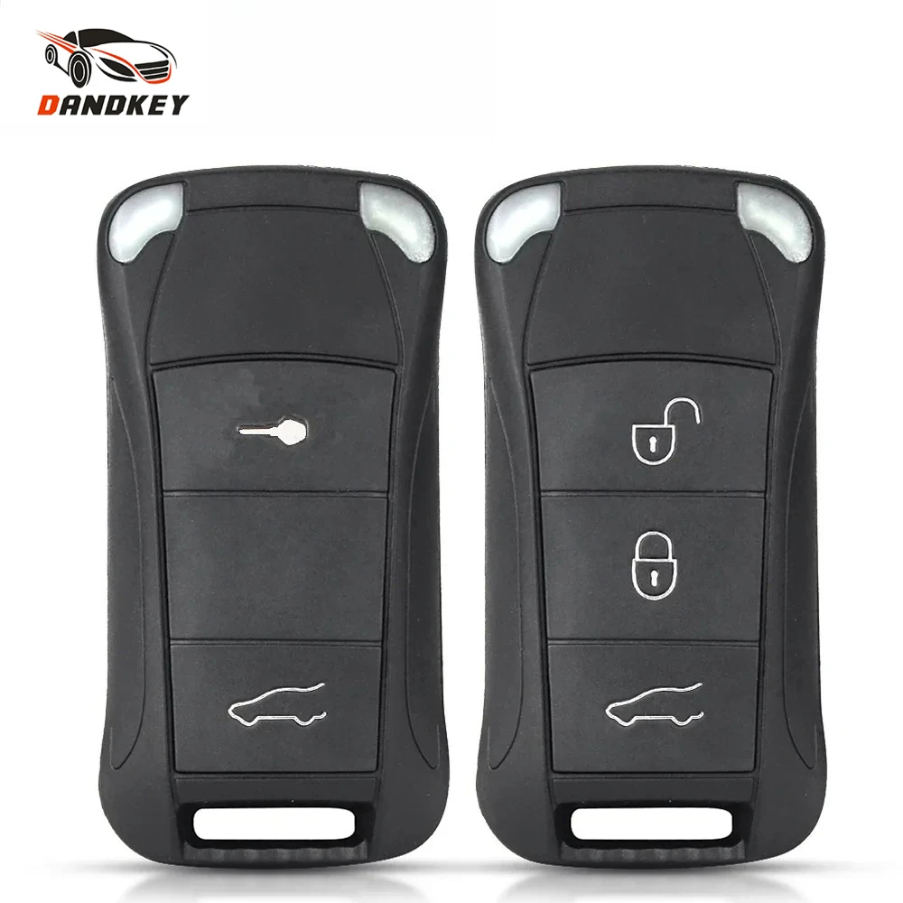 

Dandkey For Porsche Cayenne GTS 2004 2005 2006 2007 2008 2009 2010 2011 Fob 2 Buttons Folding Flip Remote Key Shell Case Cover
