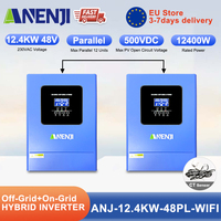 ANENJI 12.4 KW 48V Parallel Hybrid Solar Inverter 230VAC MPPT Solar Inverter Pure Sine Wave Parallel Inverter 120A Solar Charger