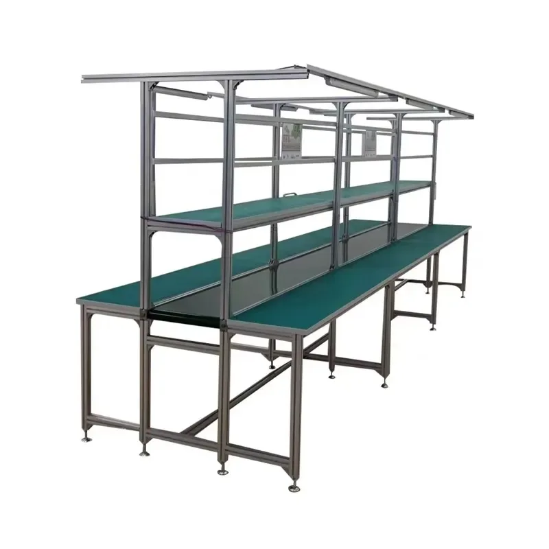 Multifunctional Factory Floor Assembly Line Workbench with Belts and Bearings Industrial Workstation for Production Line