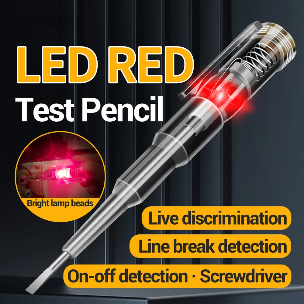 Multifunction Waterproof Induced Electric Tester Pen Screwdriver Probe Light Voltage Tester Detector AC/DC 70-250V Test Pencil