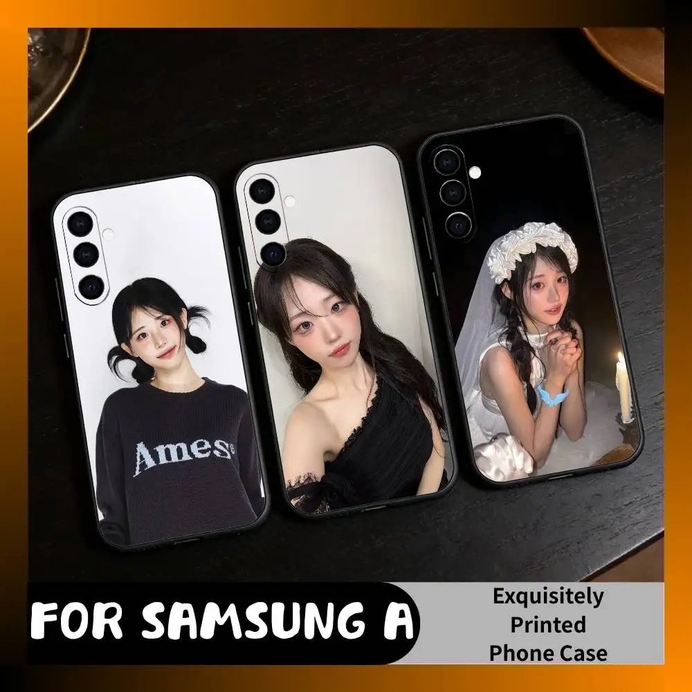E-H-Hina Jang Na-young QWER Band Art  Phone Case For Samsung Galaxy A73,A72,A71,A70,A52,A51 Others Soft Black Cover
