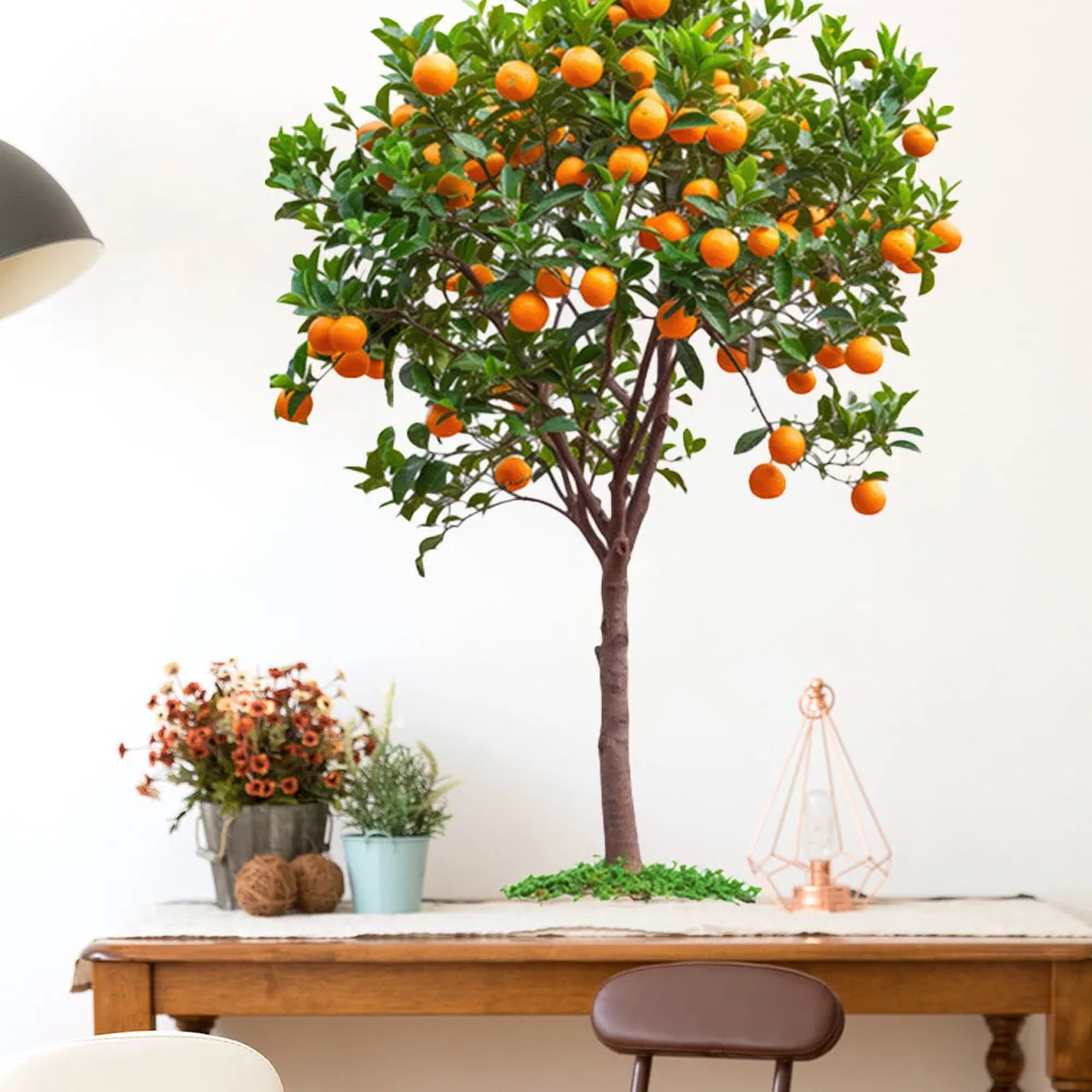 Fresh Fruit Tree & Green Plant Wall Decal - Self-Adhesive, Removable PVC Sticker for Living Room, Bedroom, and Entryway Decor
