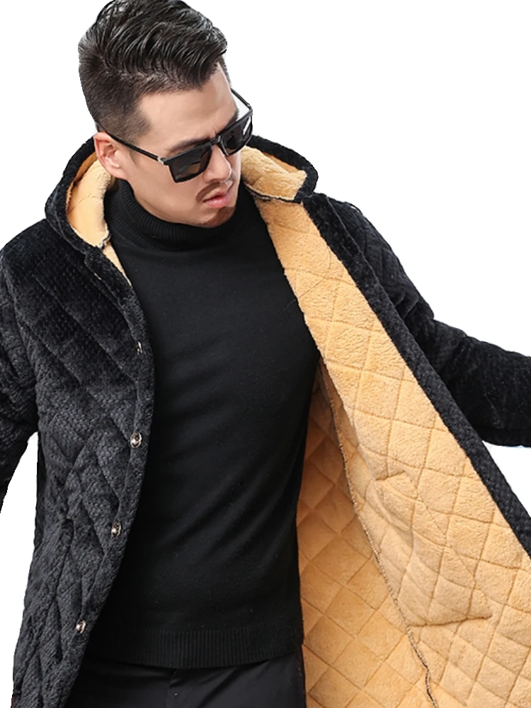 

Мужское повседневное хлопковое платье с капюшоном, свободное пальто средней длины на подкладке, деловое повседневное пальто на молнии C...