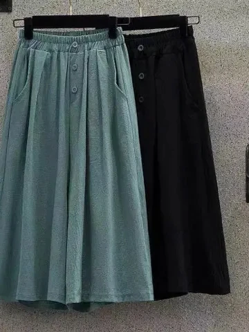 

Летние свободные женские брюки больших размеров, тонкие брюки длиной семь десятых длины ноги с высокой талией, корейские повседневные брюки в стиле SLE