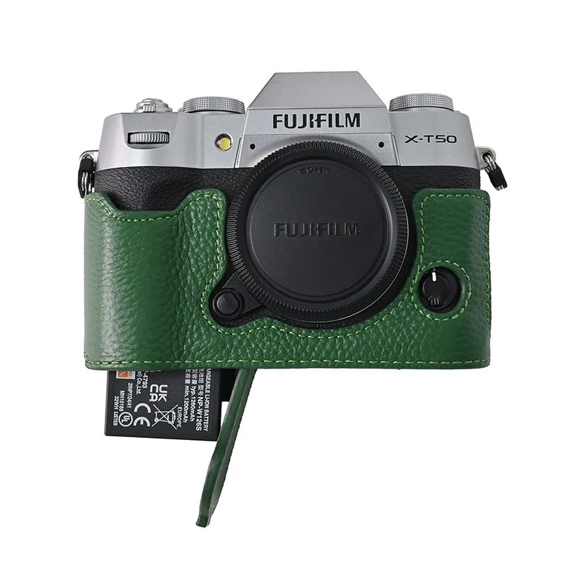 NEW Genuine Leather Half Body Skin Camera Bottom Case For Fujifilm XT50 Fuji X-T50 Battery Opening Cover