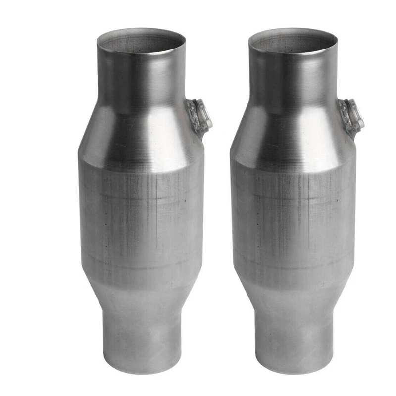 

2Pcs 2.5Inch Spun Universal Catalytic Converter High Flow Stainless Steel 425250 Exhaust Catalytic Converter