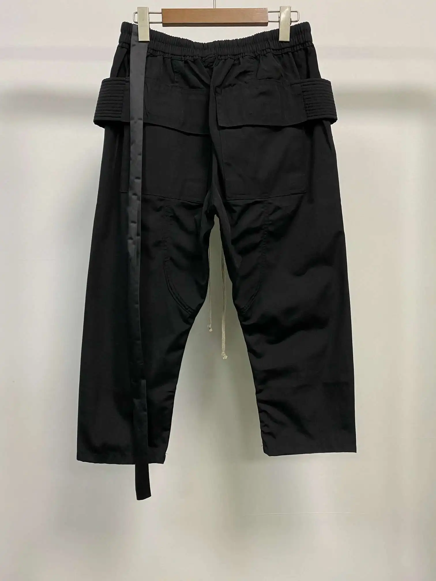 Calf-Length Men's Cargo Seak Casual Gothic Harem Pants Owen Men Summer Cross Lightweight Solid Loose Black Short Size XL 's