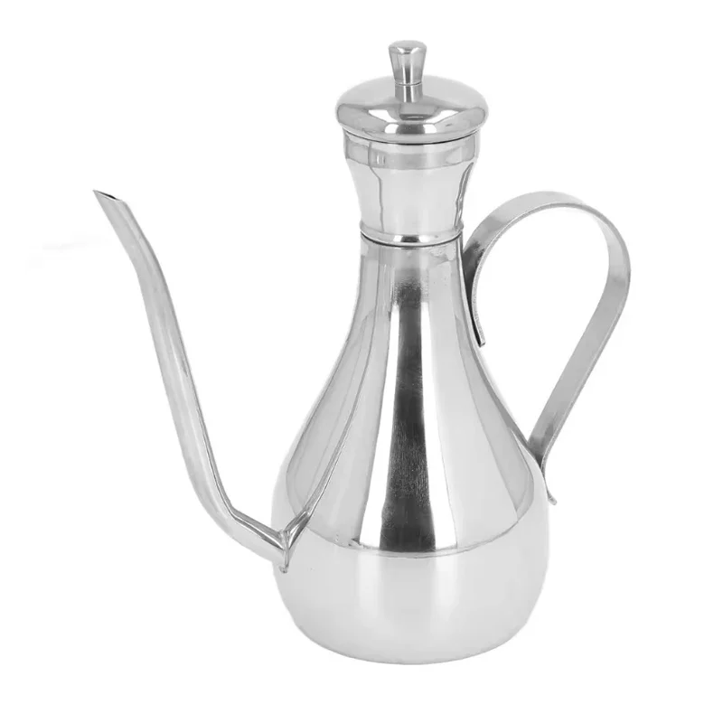 Stainless Steel Oil Pot 304 Olive Vinegar Dispenser Soy Sauce Seasoning Bottle for Kitchen Home Use 250/350/500ml Options