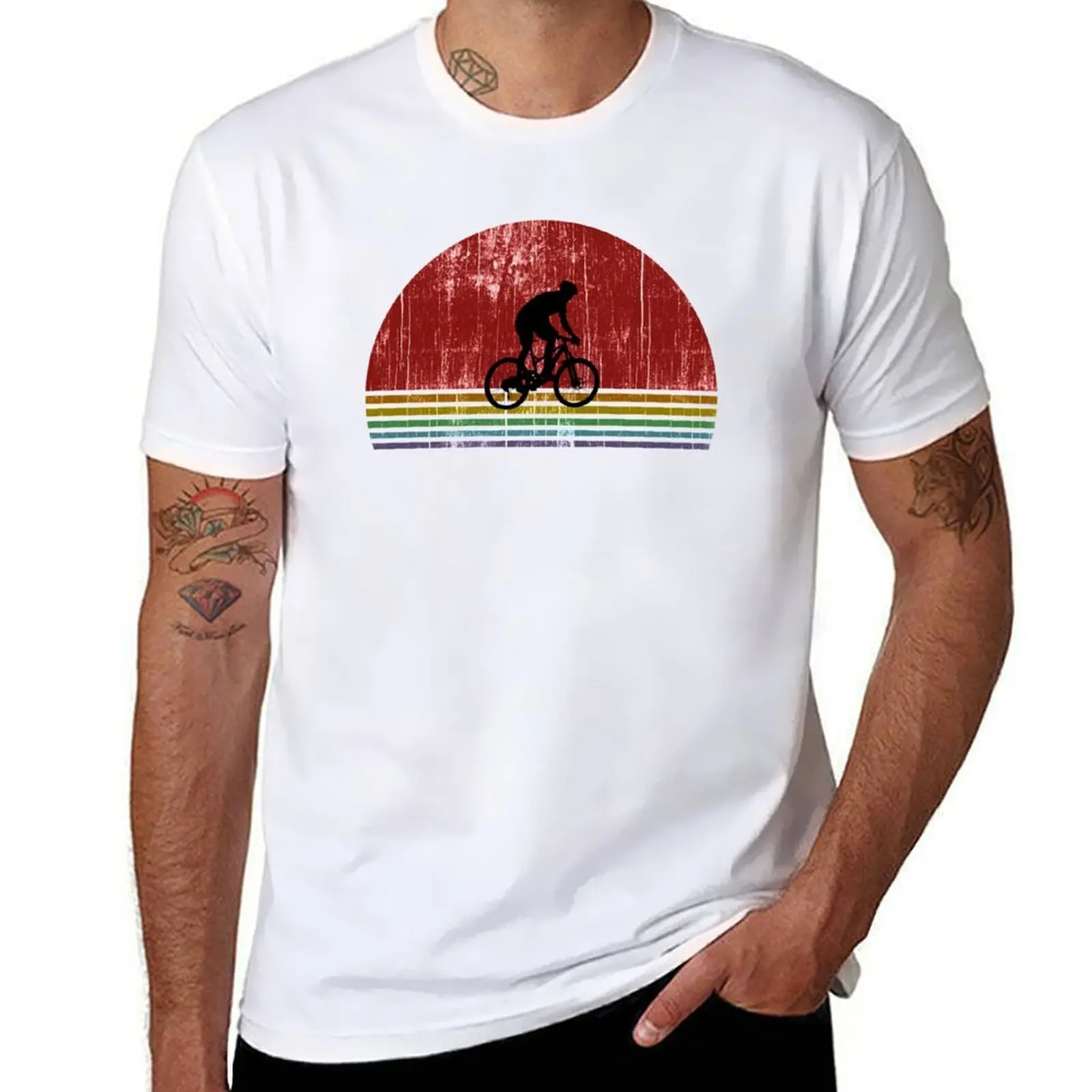 

Retro Colors Mountain Bike T-Shirt t shirts with prints man t shirts for men T-Shirt