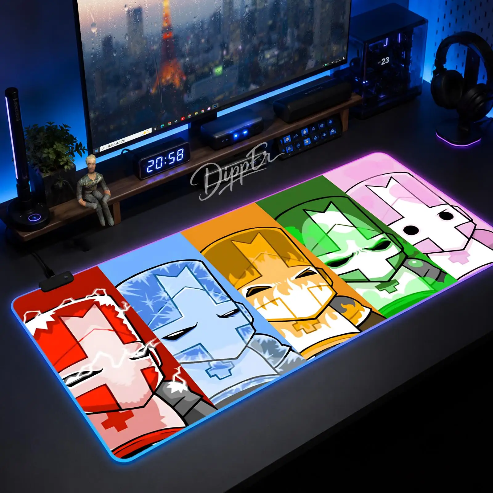 

Game Castlecrashers Mouse Pad Large Size LED Glowing Table Pad XXL Gaming Non-slip Rubber Mat With Backlight
