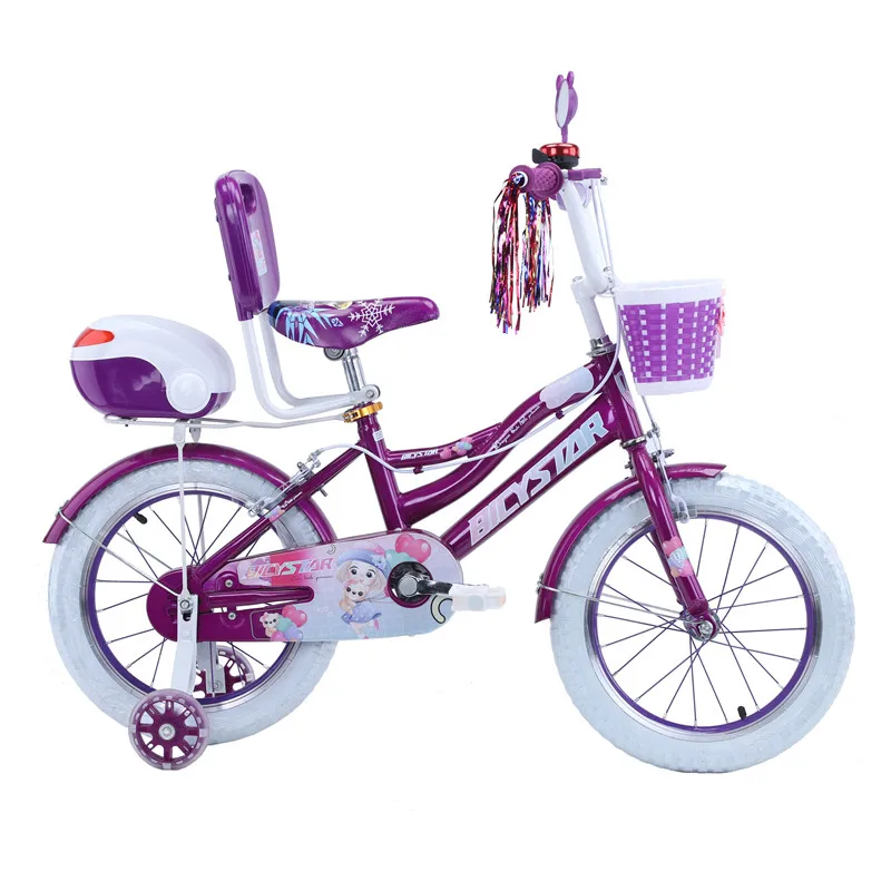 

ZAIQU High Steel Frame Girl Kids Bikes for 8 Year Old 14 Inch 16inch Purple White pink Baby Girl Big Toy Cycle for Birthday Gif