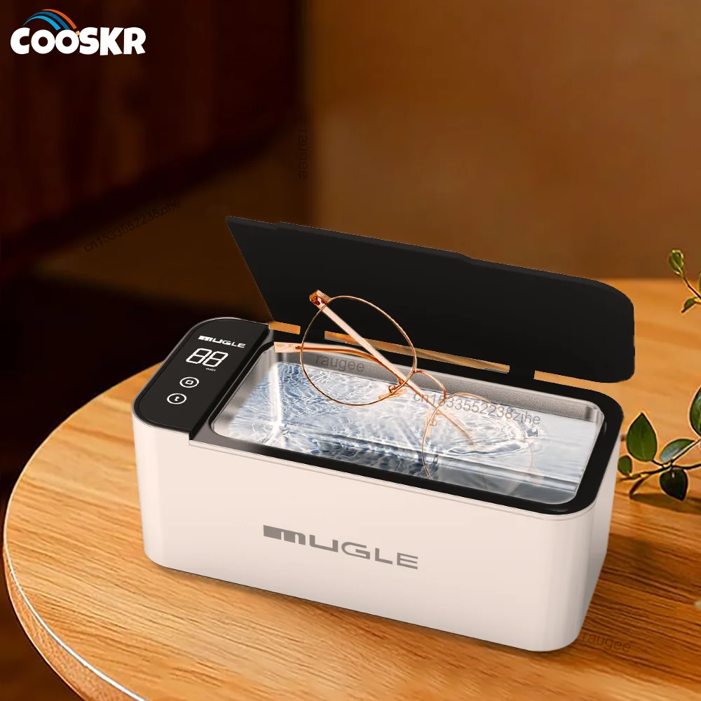 Tragbarer Ultraschall-Brillenreiniger, Schmuck-Ultraschall-Reinigungsgerät, 46 kHz, 500 ml, Haushalts-Ultraschallreiniger für Make-up-Pinsel