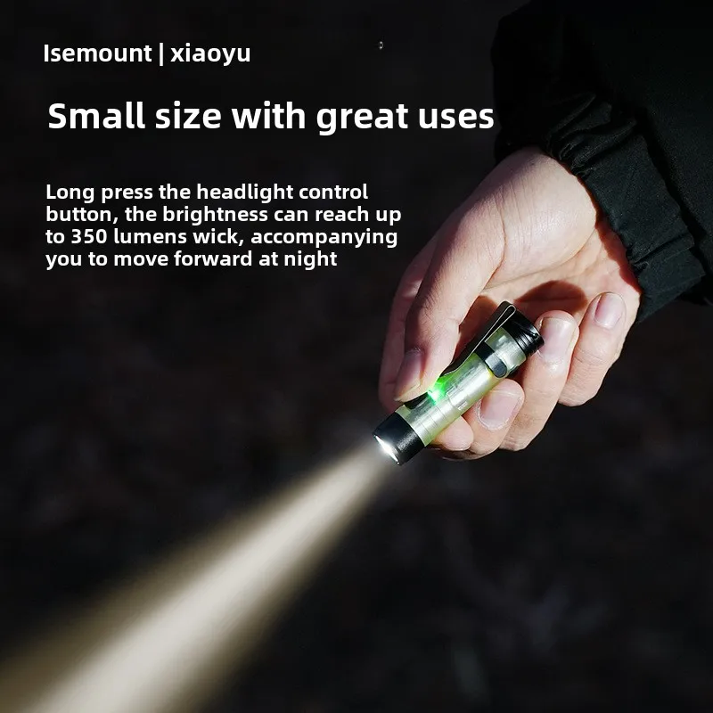 Outdoor Gadgets Mini Strong Light Flashlight Dimmable Camping Magnetic Hook Keychain Luminous Lamp Body