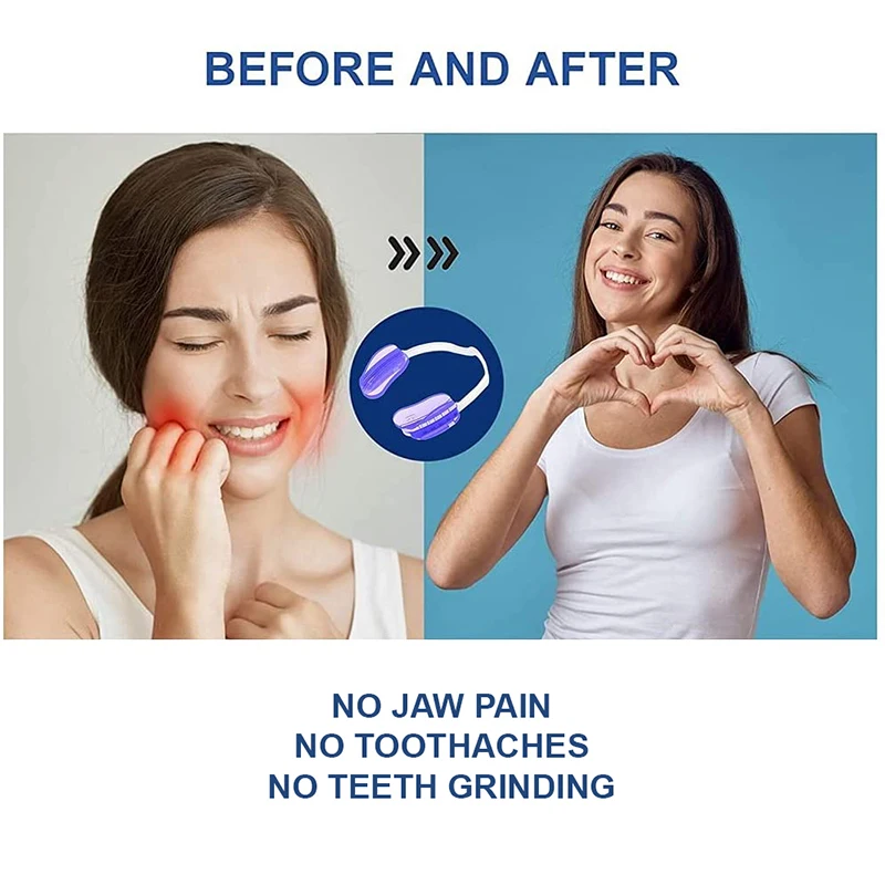 4PCS Adjustable Teeth Grinding Dental Mouth Guard Stops Bruxism Eliminate TMJ and Clenching Koheel with Braces Box