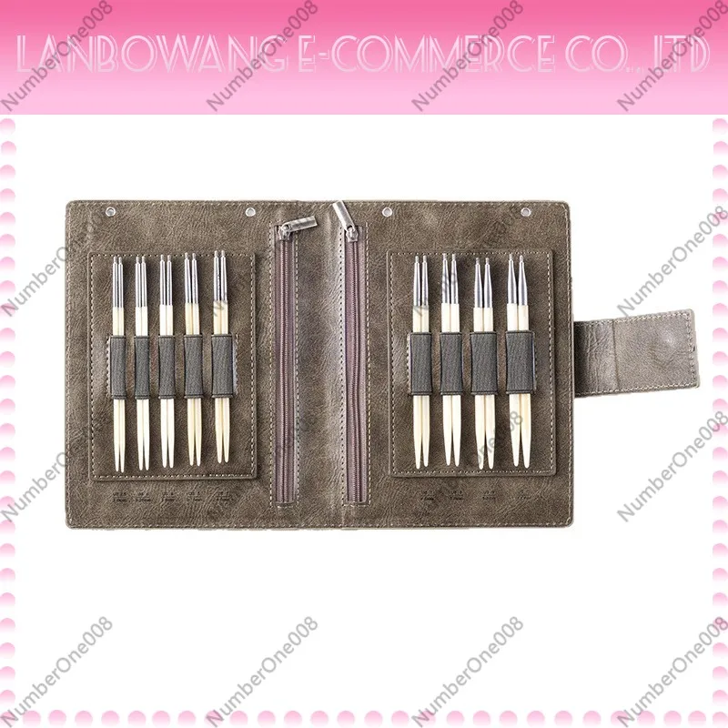 Hand-Polished Beef Bone Ring Needle Set 9 Pcs Mixed Round Removable Knitting Crochet Tool