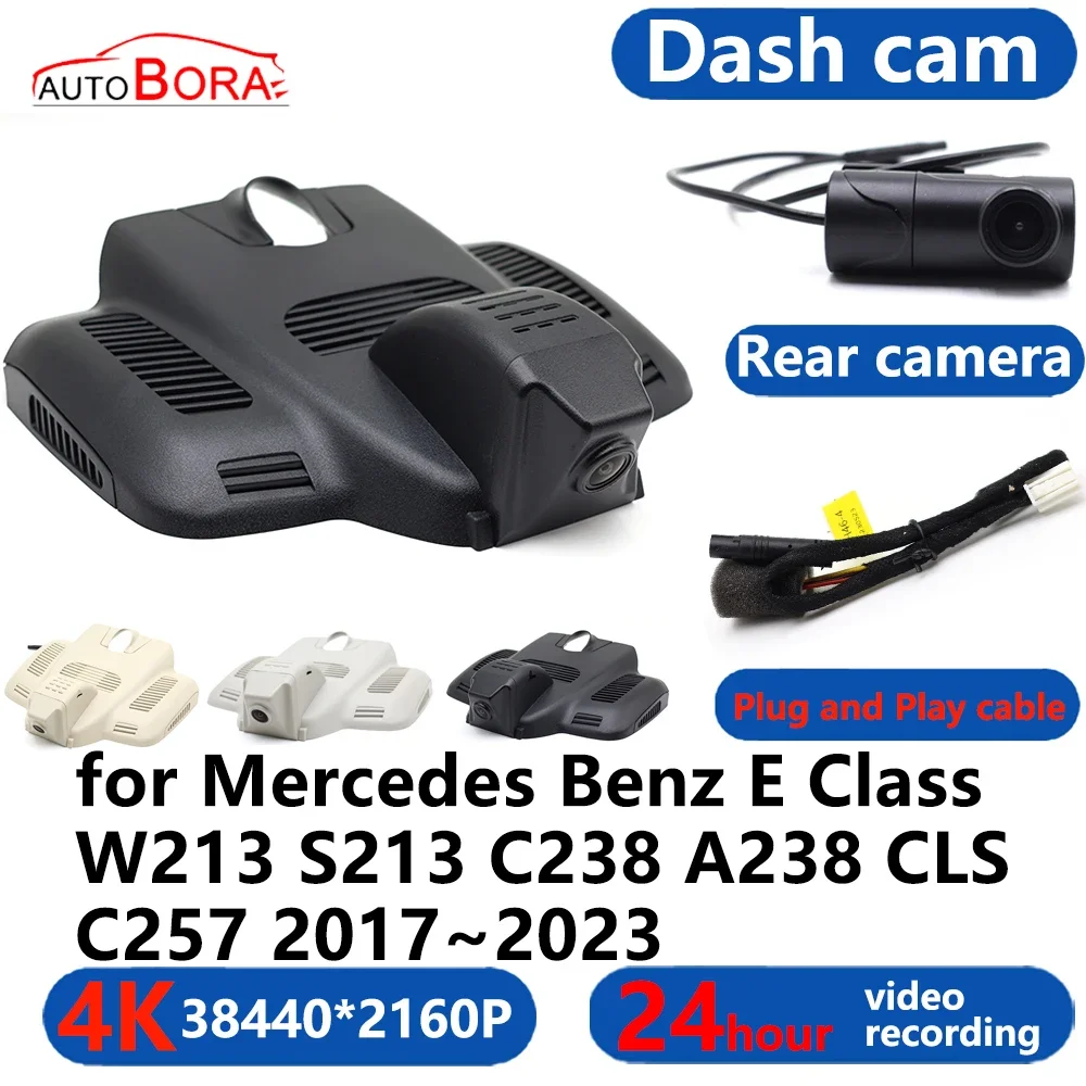 AutoBora-Carro DVR Traço Cam Câmera, vídeo 24H para Mercedes Benz E Classe W213 S213 C238 CLS C257 2017 ~ 2023, 4K WiFi, 3840*2160