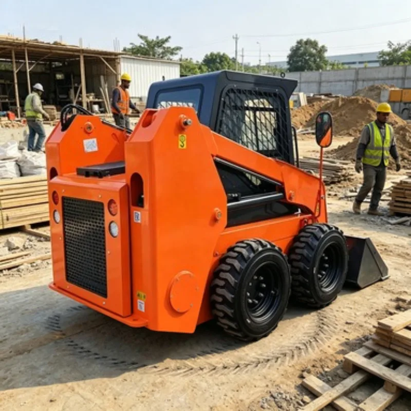 Skid Steer Loader Wheeled Skid Steer Small Track Loader 23HP Hydraulic Mulcher Attachment