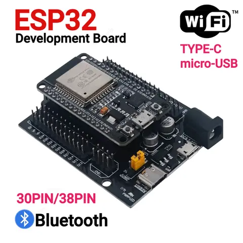 ESP32 개발 보드 TYPE-C, 와이파이 + 블루투스, 초저전력 듀얼 코어, ESP32-DevKitC-32 ESP-WROOM-32 확장 보드, CH340C