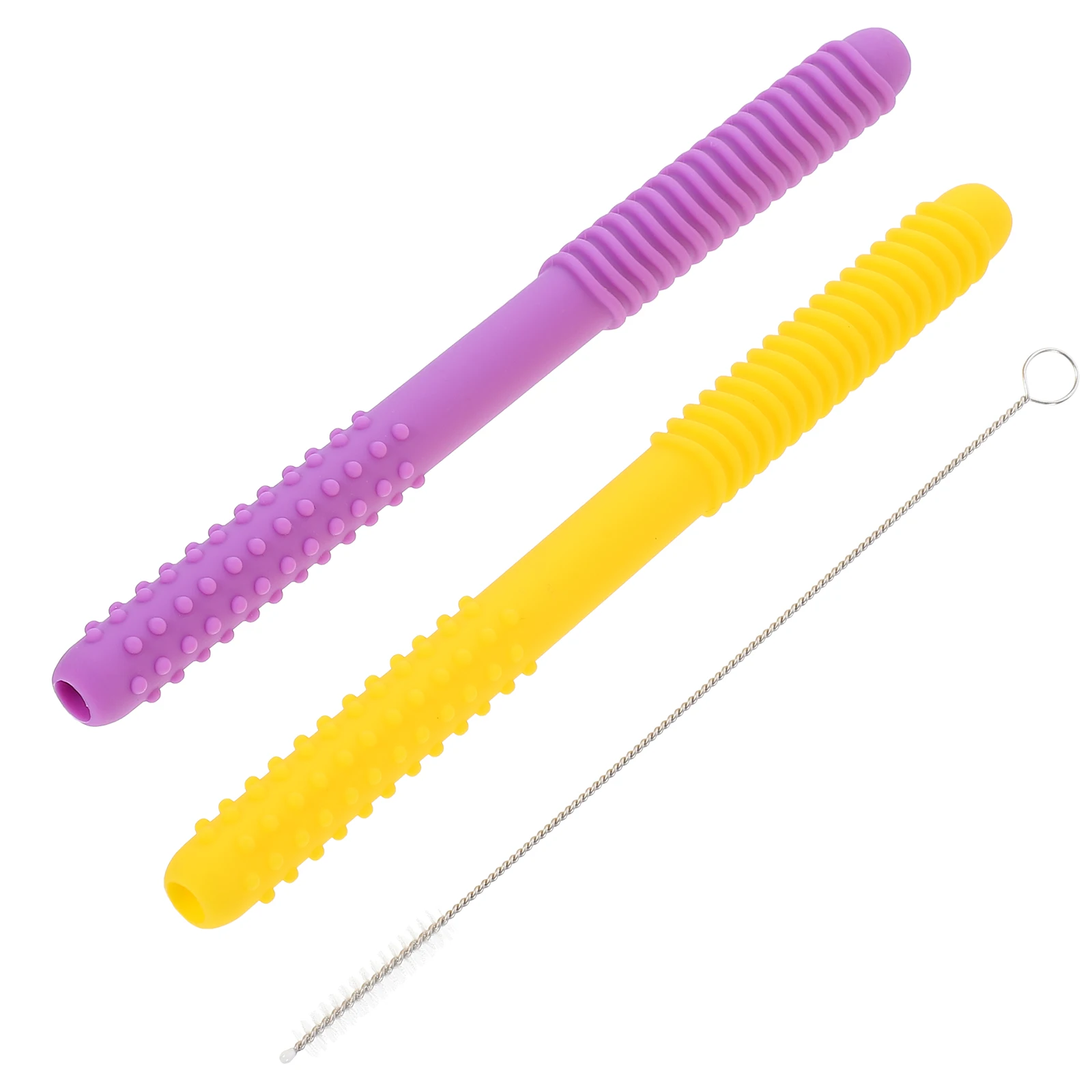 

Silicone Teether Teething Toys Infant Molar Practical Rods Hollow Safe Molars Baby Yellow Grinding