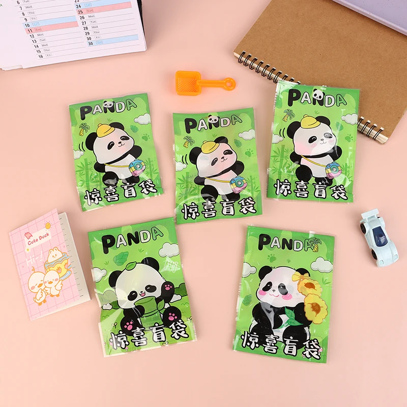 10 Uds. Bolsa ciega de papelería de la suerte Panda, caja ciega, paquete de regalo de recompensa, juego de papelería