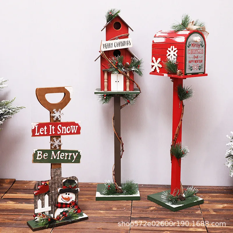 Christmas decoration cottage letterbox spade interior and exterior decoration photography background props scene arrangement