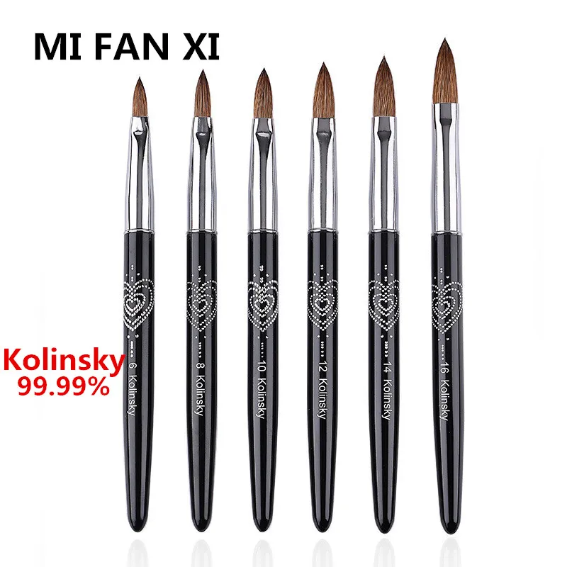 

Кисть для нейл-арта из кольинского меха, 1 шт., для жидкого гель-лака, УФ-геля, рисования, моделирования, росписи ногтей