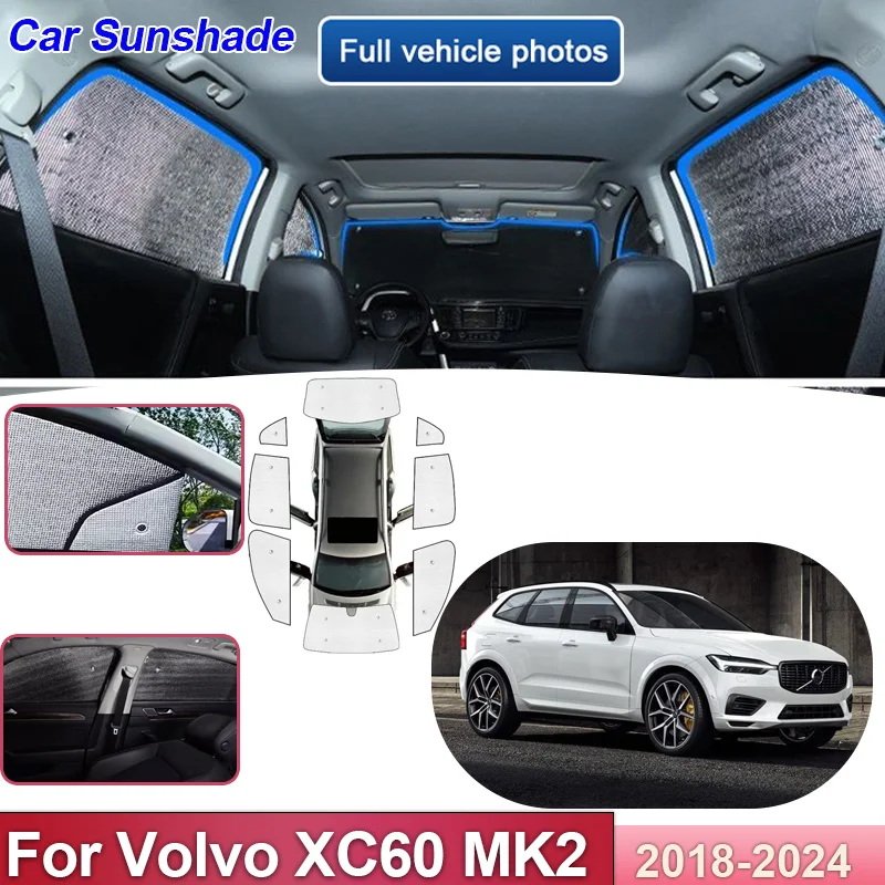 

Car Sunshades For Volvo XC60 MK2 2018-2024 Full Coverage Sun Shade Anti-UV Windshield Cover Reflective Visors Auto Accessories