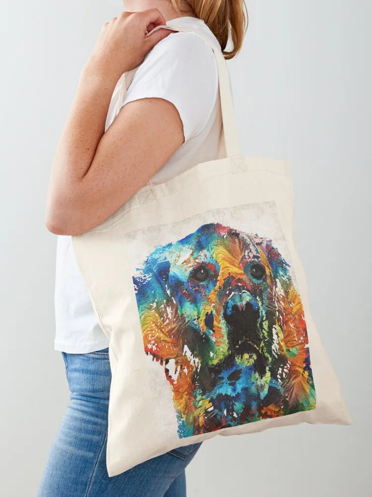 

Colorful Dog Art - Heart And Soul - By Sharon Cummings Tote Bag cute pouch bag Canvas stote bag Portable shopping